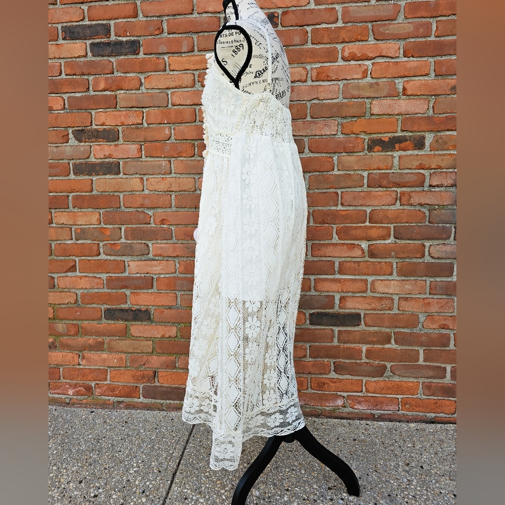 New Amellia Ivory Lace Bohemian Midi Swing Dress – Size S (M Fit) 🌿✨ - Picture 6 of 15
